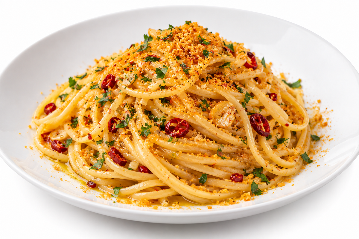 Linguine al Peperoncino mit Meeräschen-Bottarga