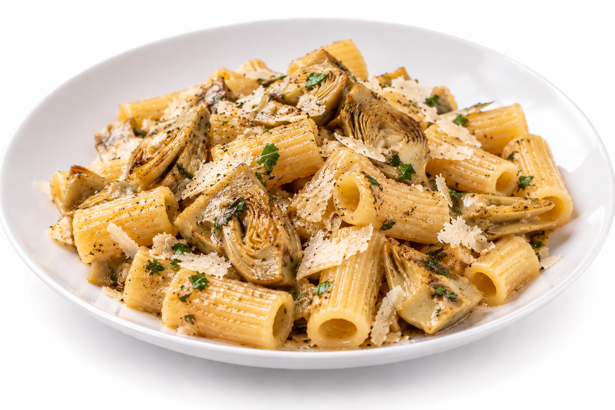 Rigatoni mit eingelegten Artischocken und Parmigiano (Premium)