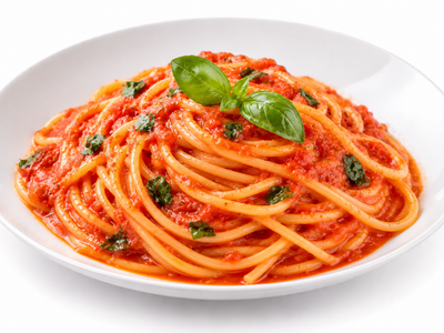 Spaghetti al Pomodoro con Olio Leccino -Spaghetti al Pomodoro mit Leccino-Olivenöl
