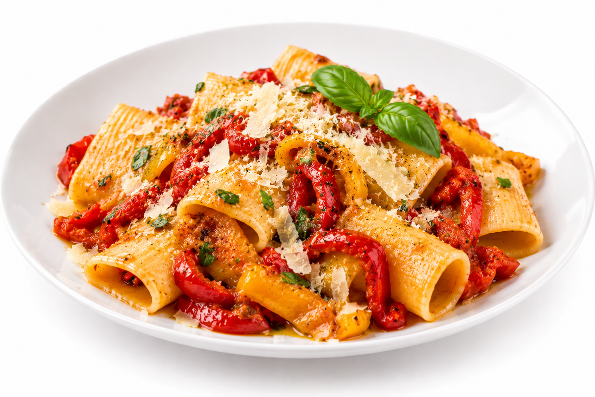 Paccheri con Peperoni e Parmigiano (Premium) - Paccheri mit Paprika und Parmigiano (Premium)