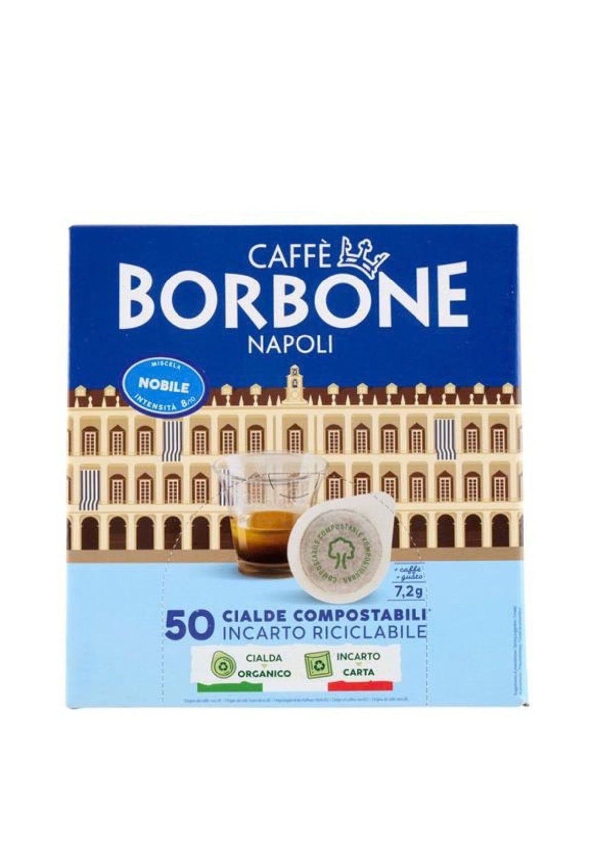 Caffè Borbone Miscela Nobile E.S.E. Kaffeepads 44mm kompostierbar (50 x 7,2g) – Vorratspack ausgewogener neapolitanischer Espresso