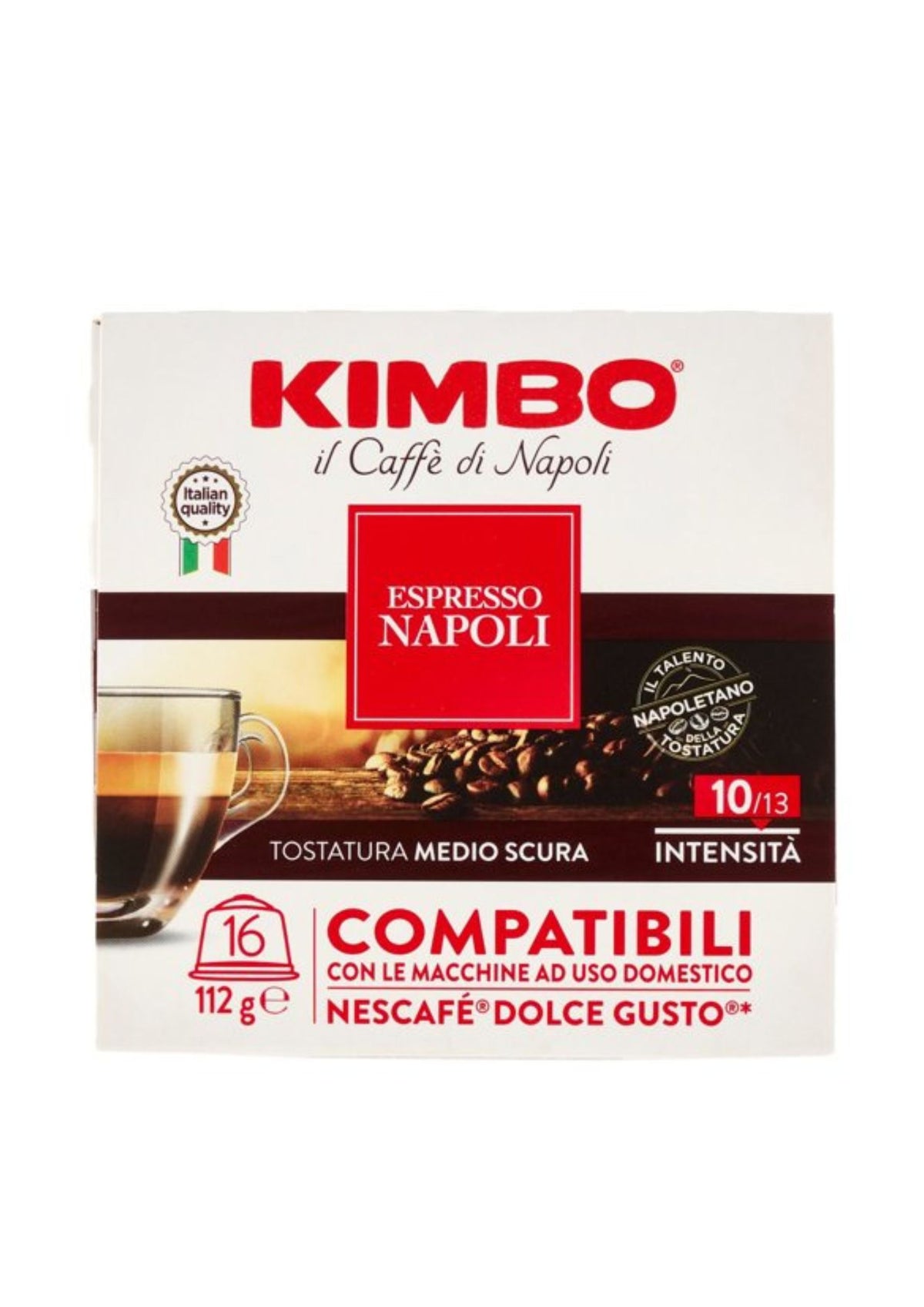 Kimbo Espresso Napoli Nescafé® Dolce Gusto®* kompatible Kapseln (16er-Pack / 112g) – neapolitanischer Espresso intensiv & cremig
