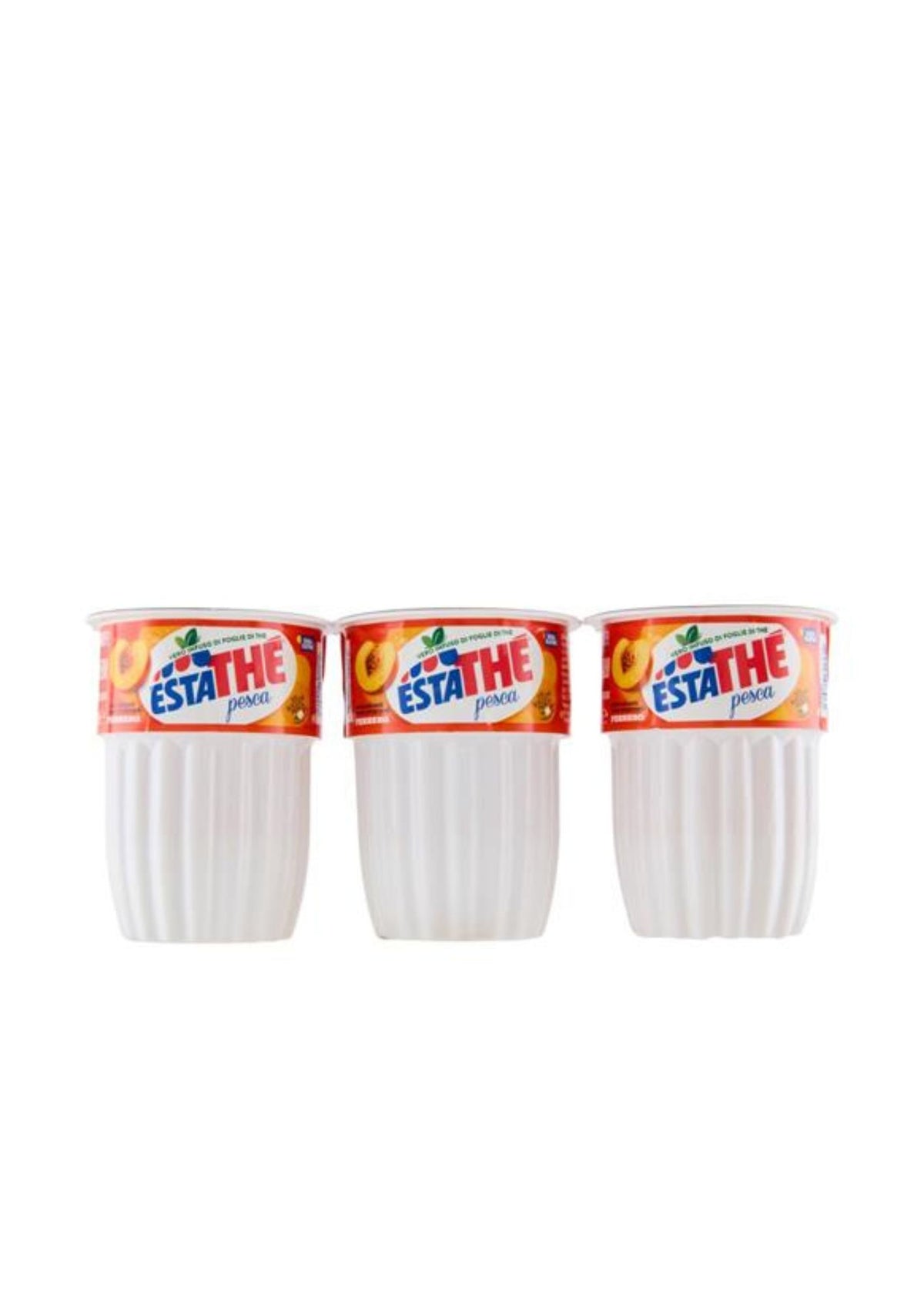 Estathé alla Pesca Bicchierino (3er-Pack / 3 x 200ml) mit Strohhalm – italienisch Original