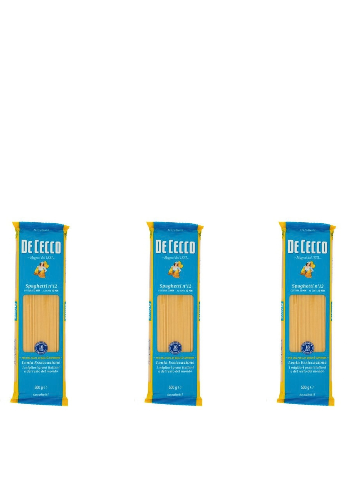 De Cecco Spaghetti N° 12 (3er-Pack / 3 x 500g) – Pasta aus den Abruzzen – italienisch Original