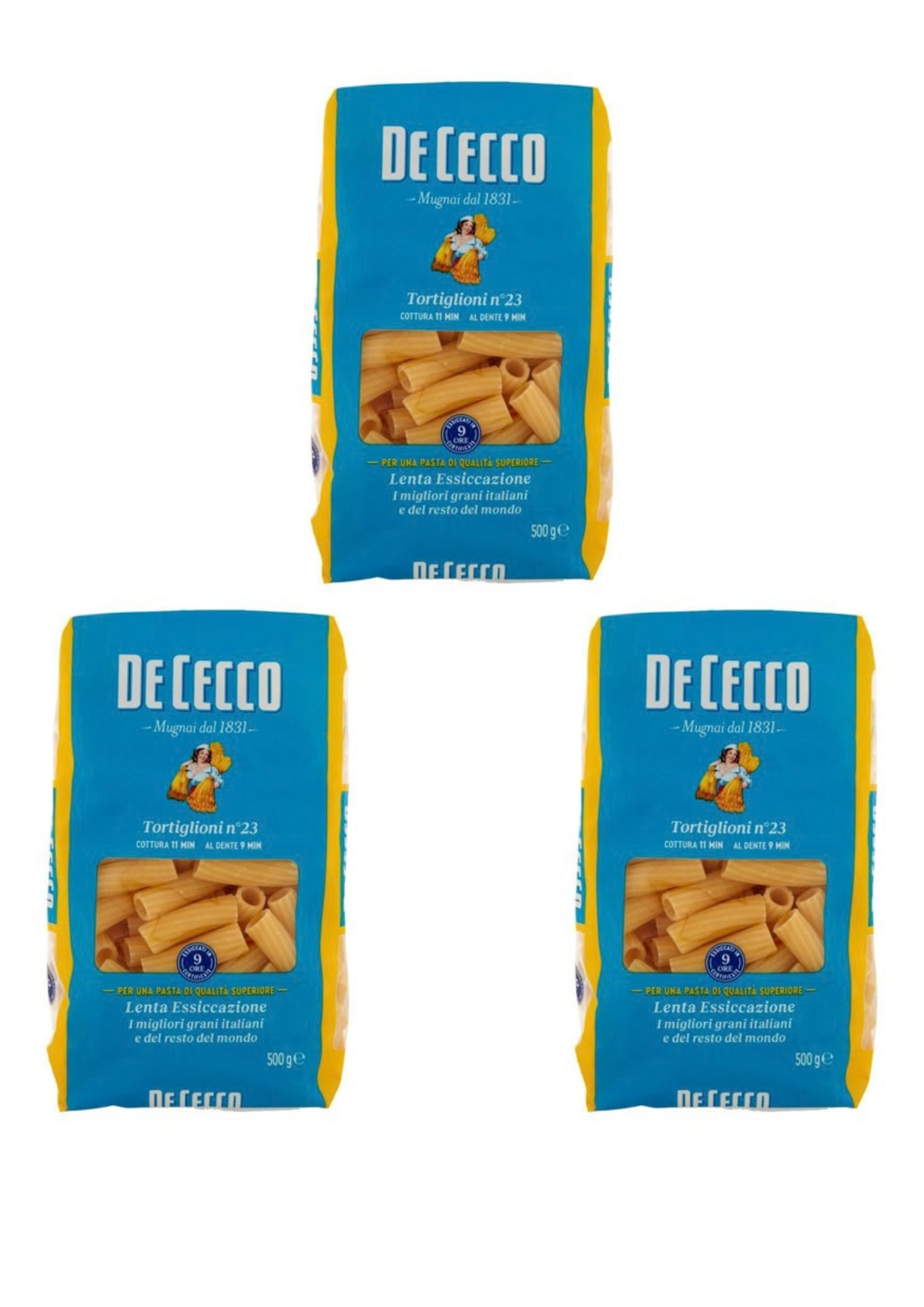 De Cecco Tortiglioni N° 23 (3er-Pack / 3 x 500g) – Pasta aus den Abruzzen – italienisch Original