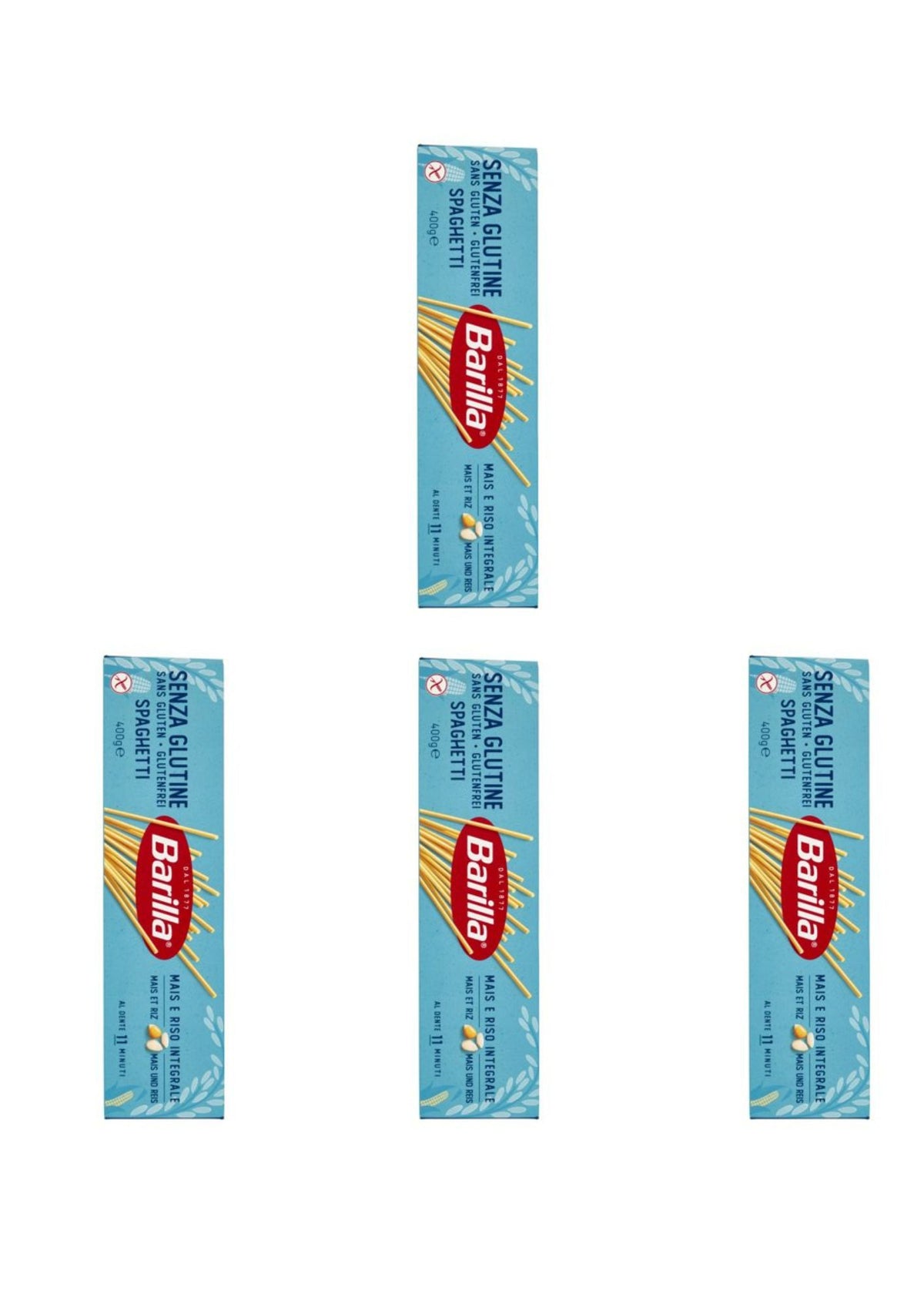 Barilla Spaghetti Senza Glutine (4 x 400g) – Glutenfreie Pasta aus der Emilia-Romagna – italienisch Original