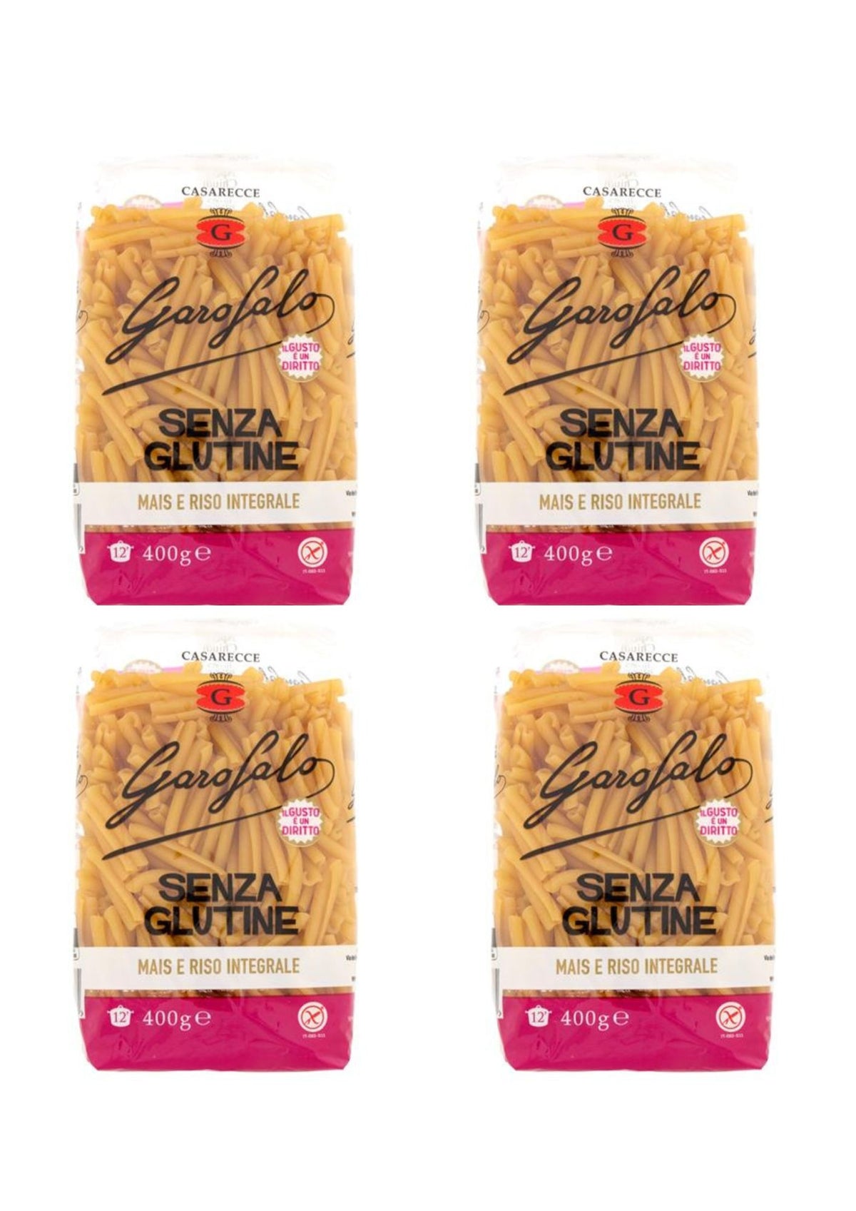 Garofalo Casarecce Senza Glutine (4 x 400g) – Glutenfreie Pasta aus Gragnano – italienisch Original