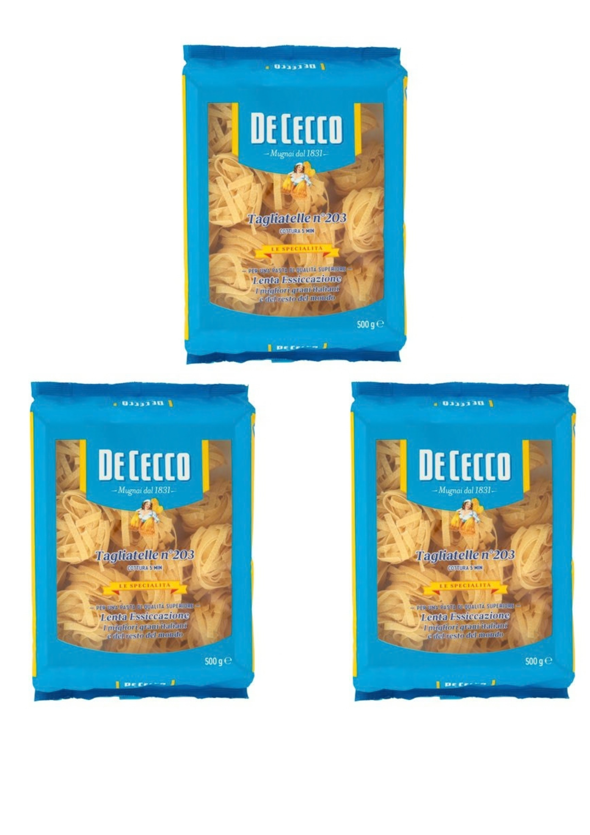 De Cecco Le Specialità Tagliatelle N° 203 (confezione da 3 / 3 x 500g) – Pasta d'Abruzzo – originale italiana