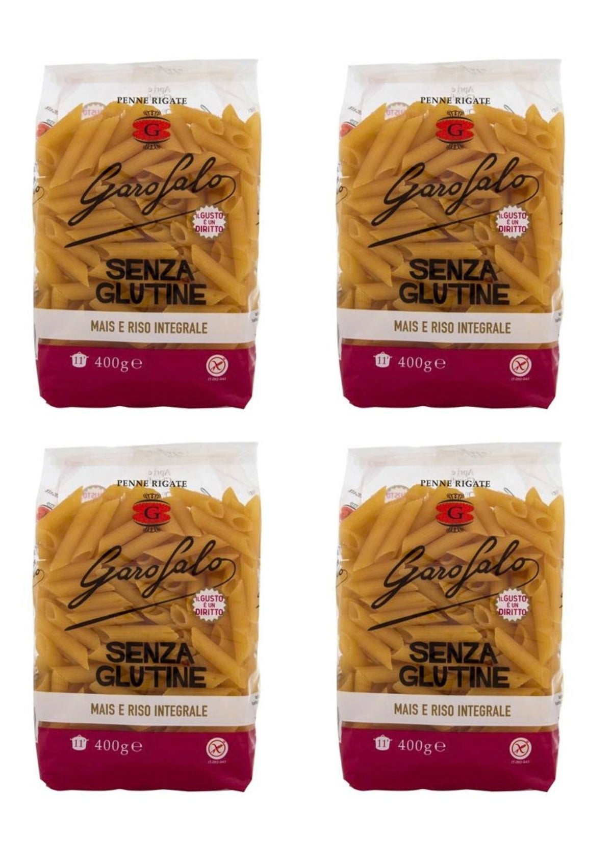 Garofalo Penne Rigate Senza Glutine (4 x 400g) – Glutenfreie Pasta aus Gragnano – italienisch Original