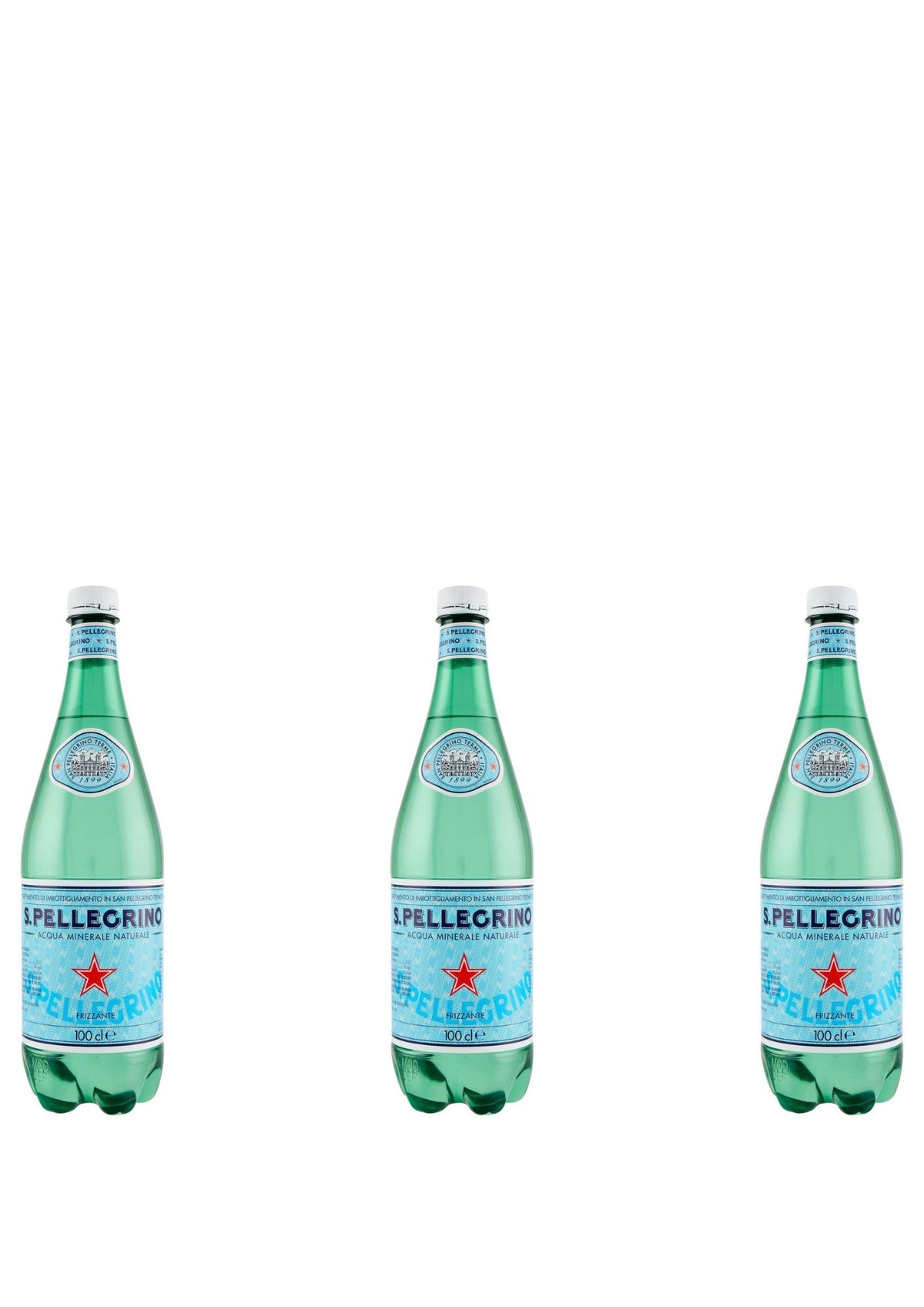 S.Pellegrino Mineralwasser mit Kohlensäure (3 x 1L PET) – Italienisches Premium-Wasser spritzig – 3er-Vorteilspack