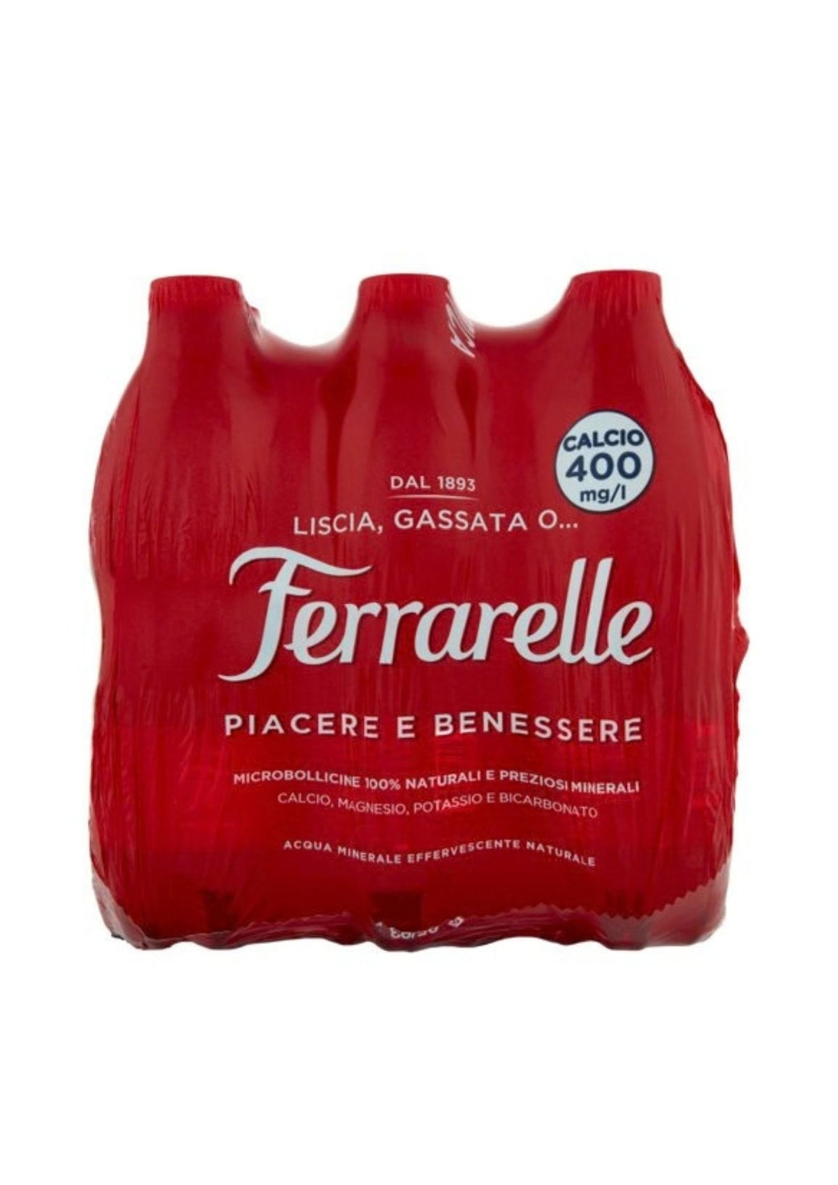 Ferrarelle Mineralwasser mit Kohlensäure (6 x 0,5L PET) – italienisch Original