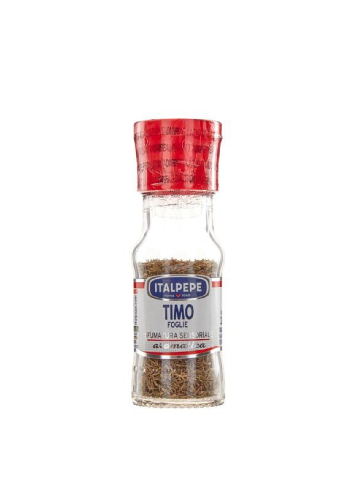 Italpepe Timo Foglie (10g) – Getrocknete Thymianblätter gerebelt im Glasstreuer – italienisch Original