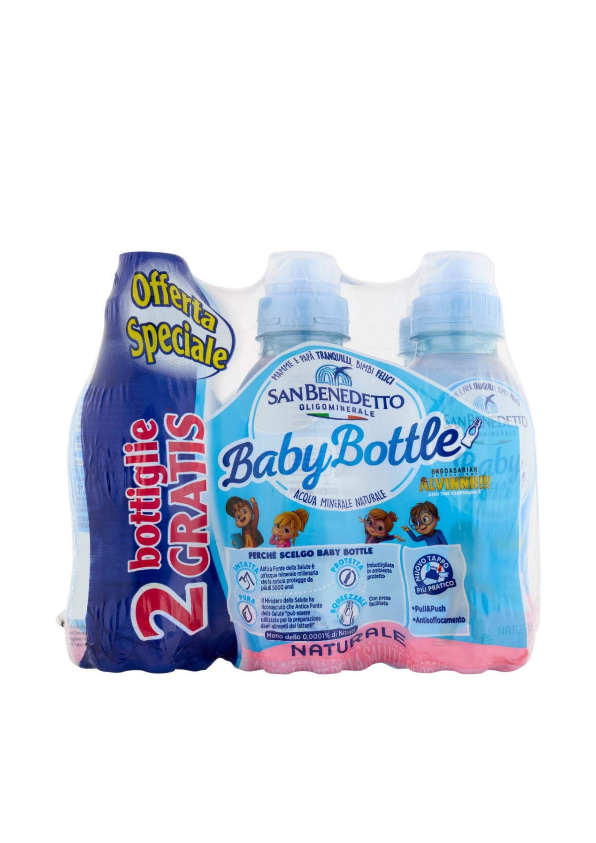 San Benedetto Baby Bottle Mineralwasser ohne Kohlensäure (6 x 0,25L PET) – italienisch Original