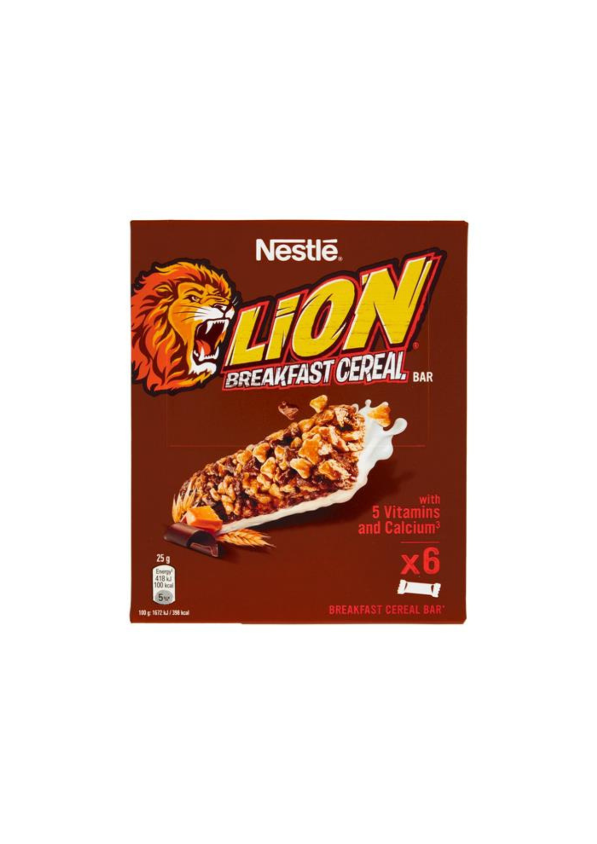LION – Knuspriger Vollkorn-Cerealienriegel mit Schokolade und Karamell (6er-Pack) – 6 × 25 g