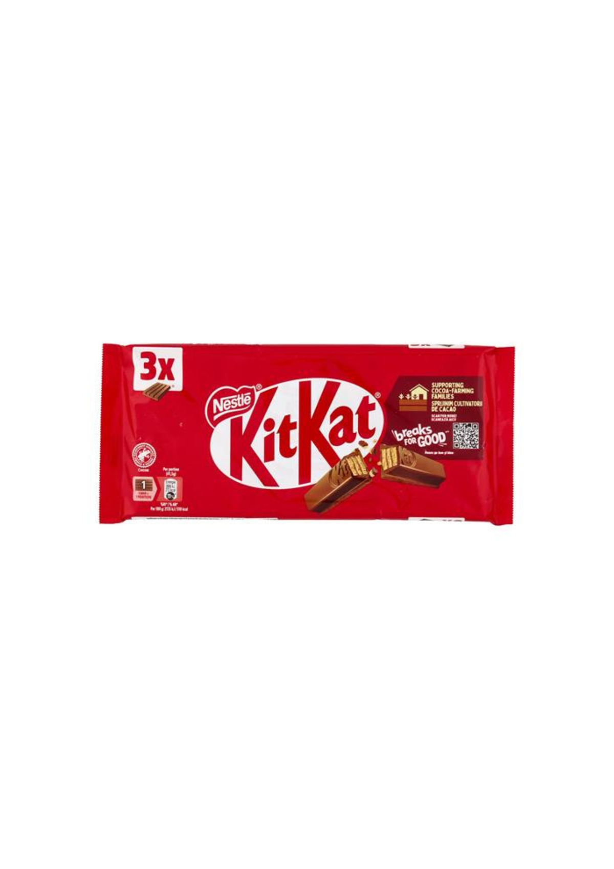 KITKAT Original – Knusprige Waffel mit Milchschokoladenüberzug (3er-Pack) – 3 × 41,5 g