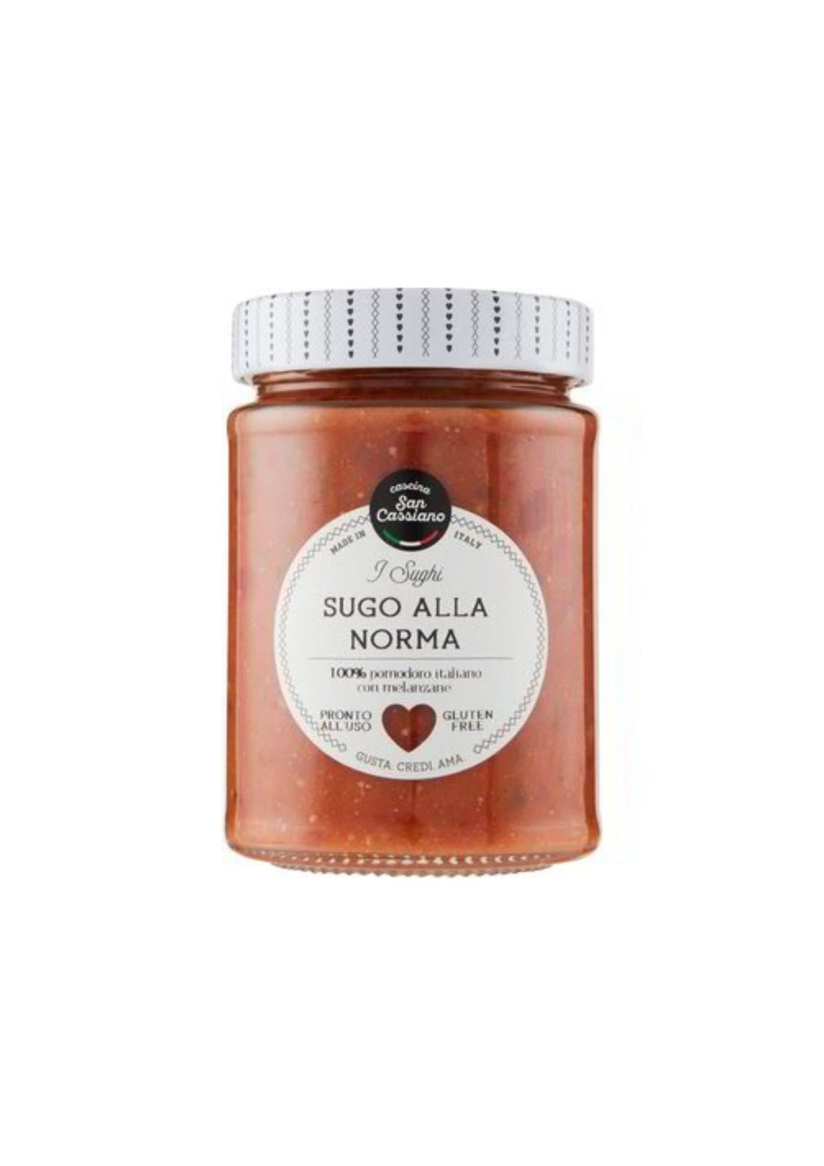 Cascina San Cassiano Sauce mit Tomaten, Auberginen und Ricotta Salata – italienisch Original – 290 g