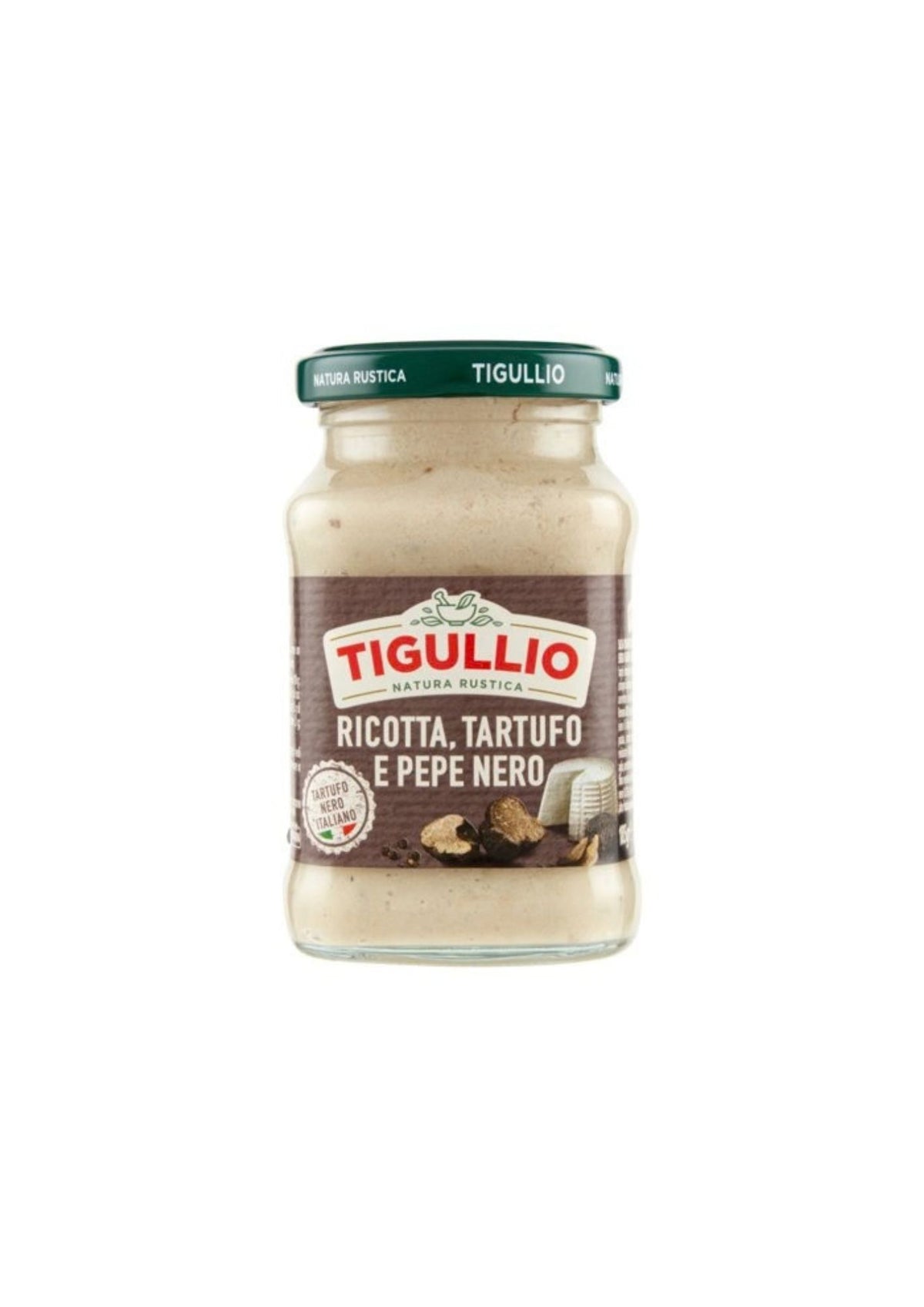Tigullio Ricotta-Sauce mit Trüffel und schwarzem Pfeffer – italienisch Original – 185 g