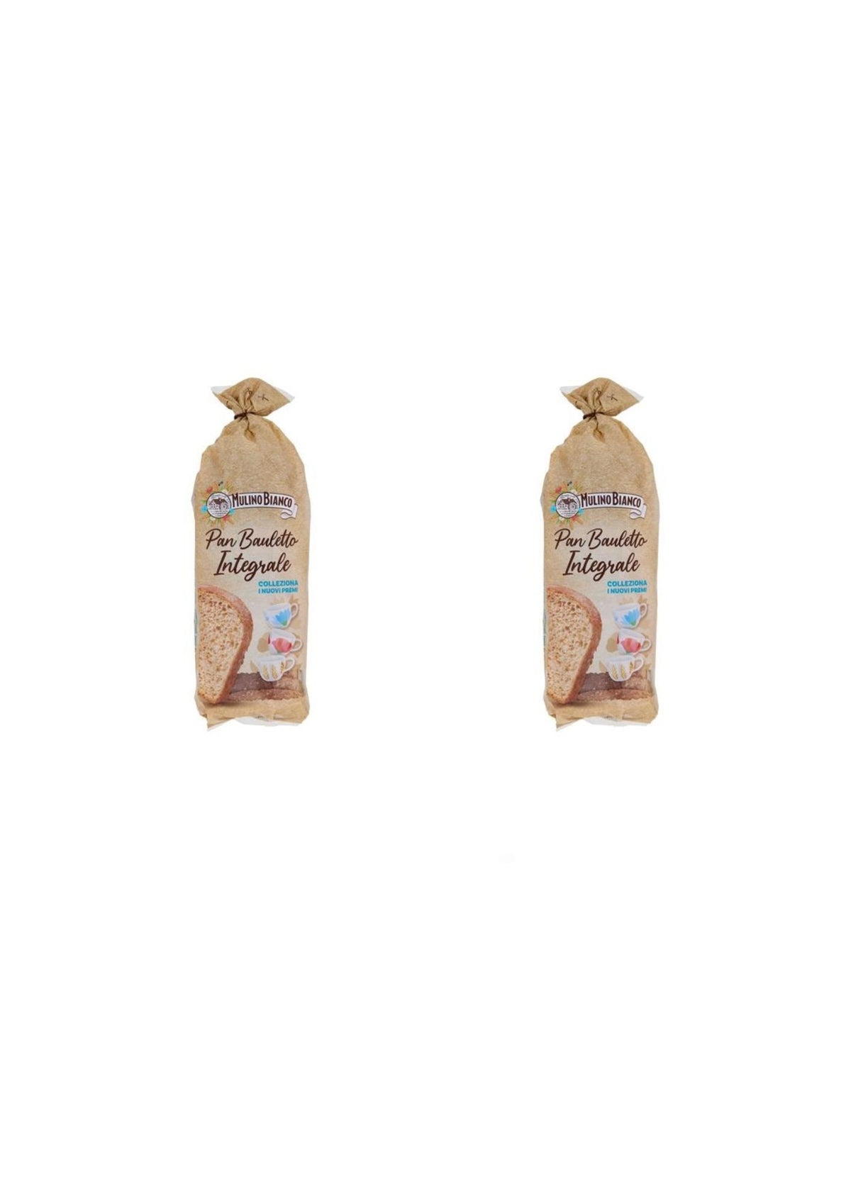 Mulino Bianco Pan Bauletto Vollkorn – Vollkorn-Sandwichbrot – italienisch Original – 2er-Pack – 2 × 400 g