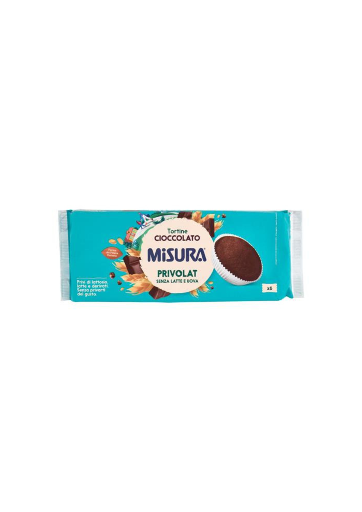Misura Privolat – Weiche Kakao-Küchlein mit Schokolade -italienisch Original- (6er-Pack) – 6 × 40 g