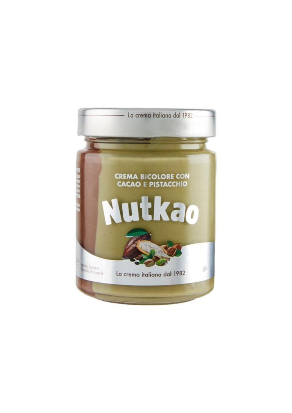 Nutkao – Bicolor-Aufstrich mit Kakao und Pistazie – italienisch Original – 1 × 330 g