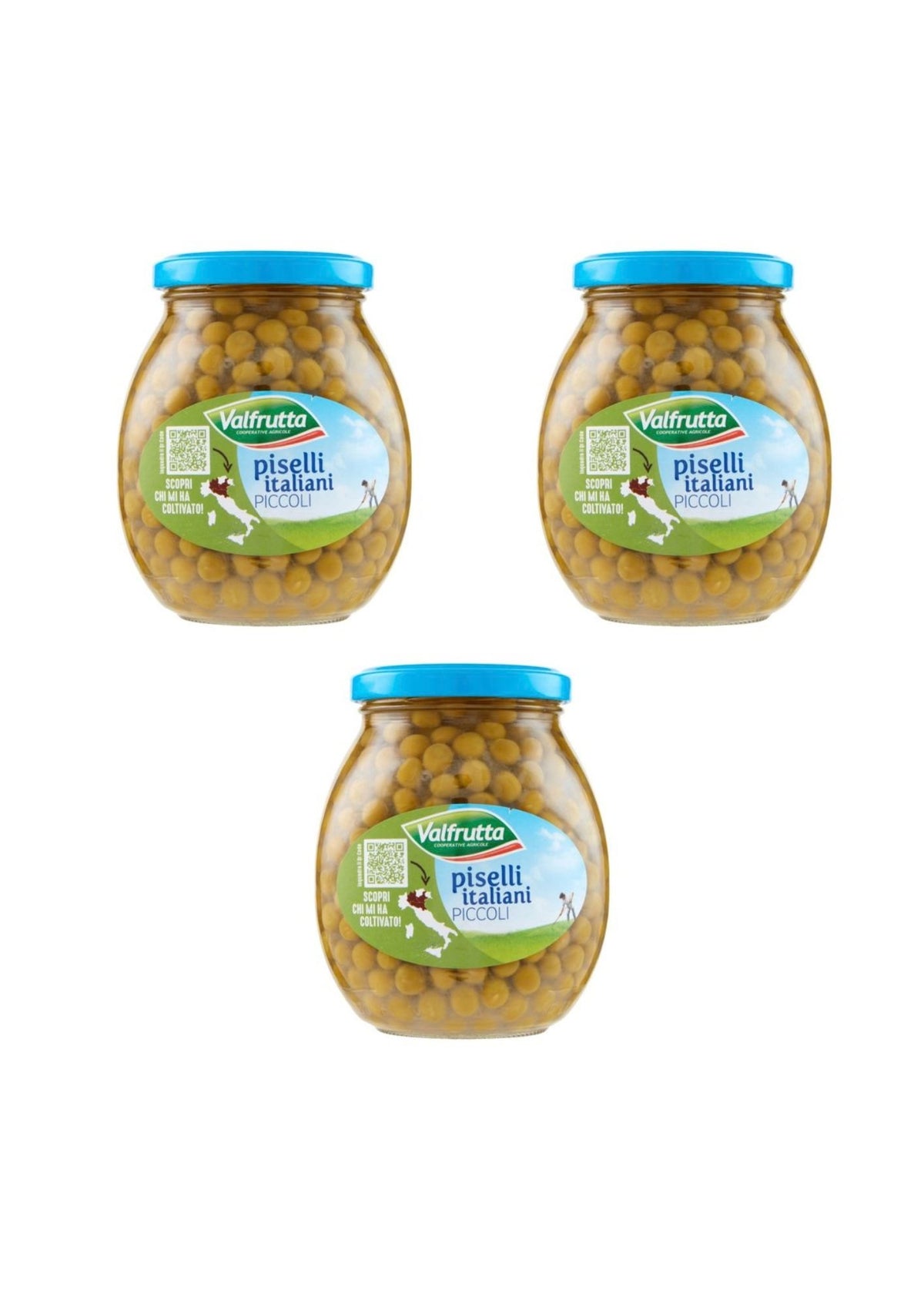 Valfrutta Kleine italienische Erbsen – italienisch Original – 3er-Pack – 3 × 360 g