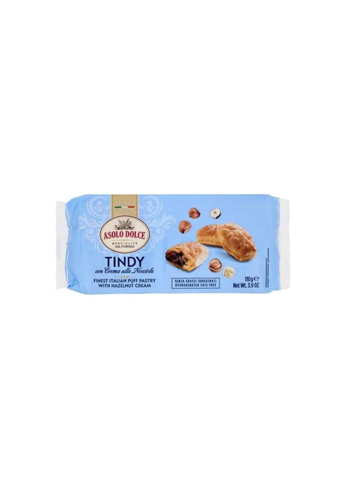 Asolo Dolce Tindy – Blätterteiggebäck mit Haselnusscreme – italienisch Original – 1 × 110 g