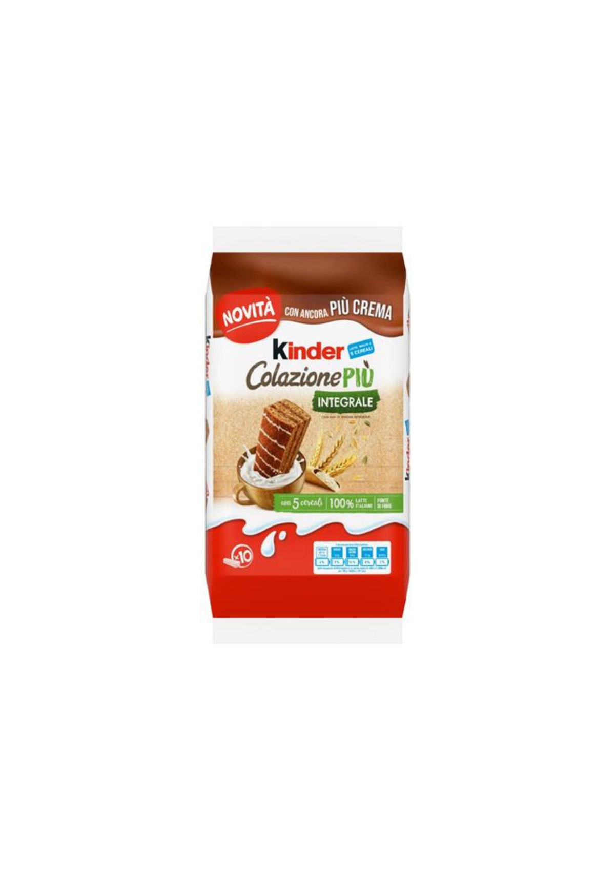 Kinder Colazione Più – Vollkorn-Kuchen-Snack (10er-Pack) - 10 × 29 g – italienisch Original
