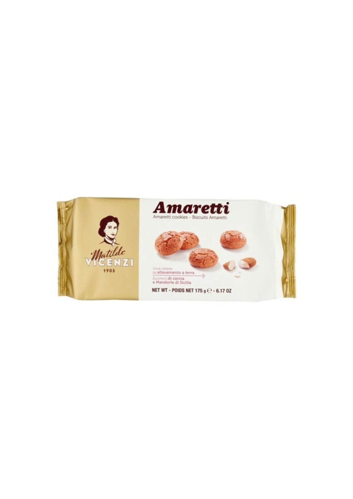 Matilde Vicenzi – Italienische Amaretti mit Aprikosenkernen und Mandeln – italienisch Original – 1 × 175 g