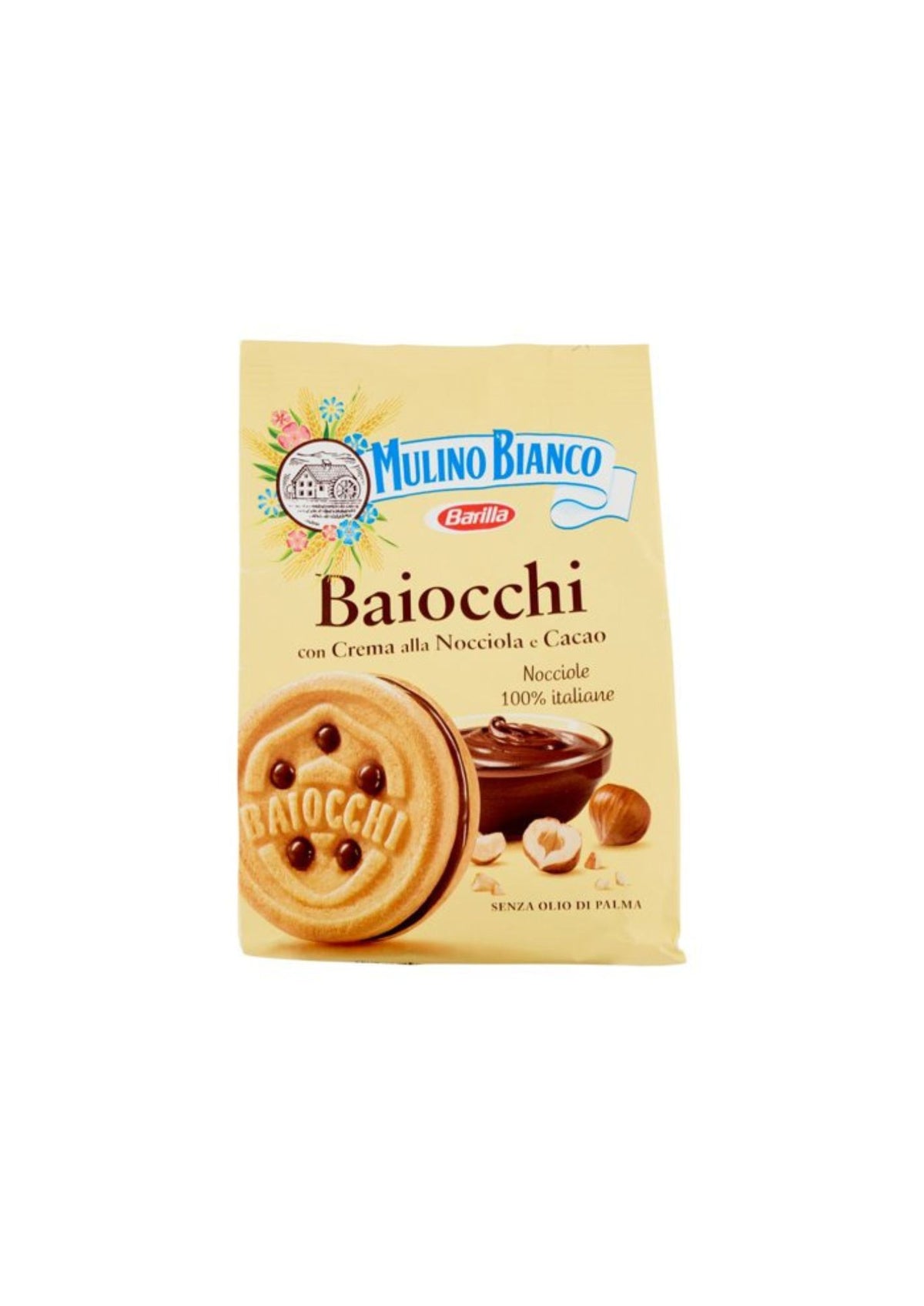 Mulino Bianco Baiocchi – Biscotti mit Haselnuss-Kakao-Cremefüllung – italienisch Original – 260 g