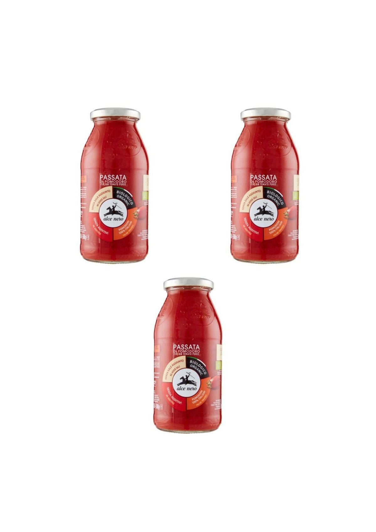 Alce Nero Passierte Bio-Tomaten – italienisch Original – 3er-Pack – 3 × 500 g