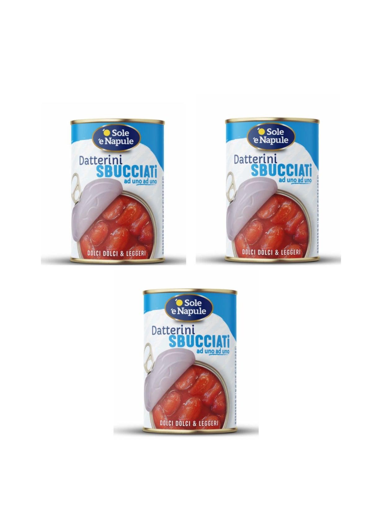 O' Sole 'e Napule Geschälte Datteltomaten – italienisch Original – 3er-Pack – 3 × 400 g