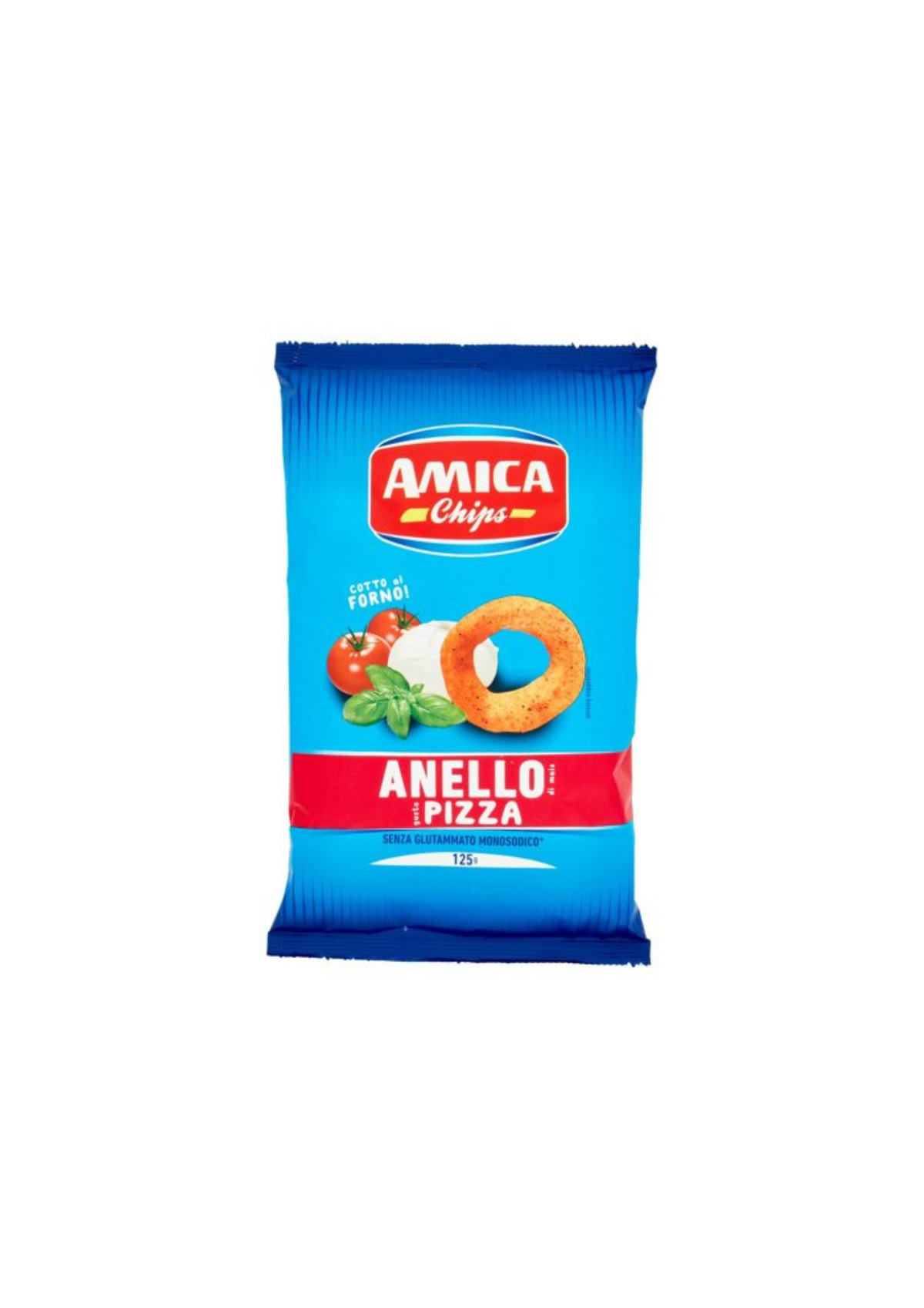 Amica Chips Maisringe mit Pizzageschmack 125 g (3er-pack) – 3x120 g – Original italienischer Snack (Copia)