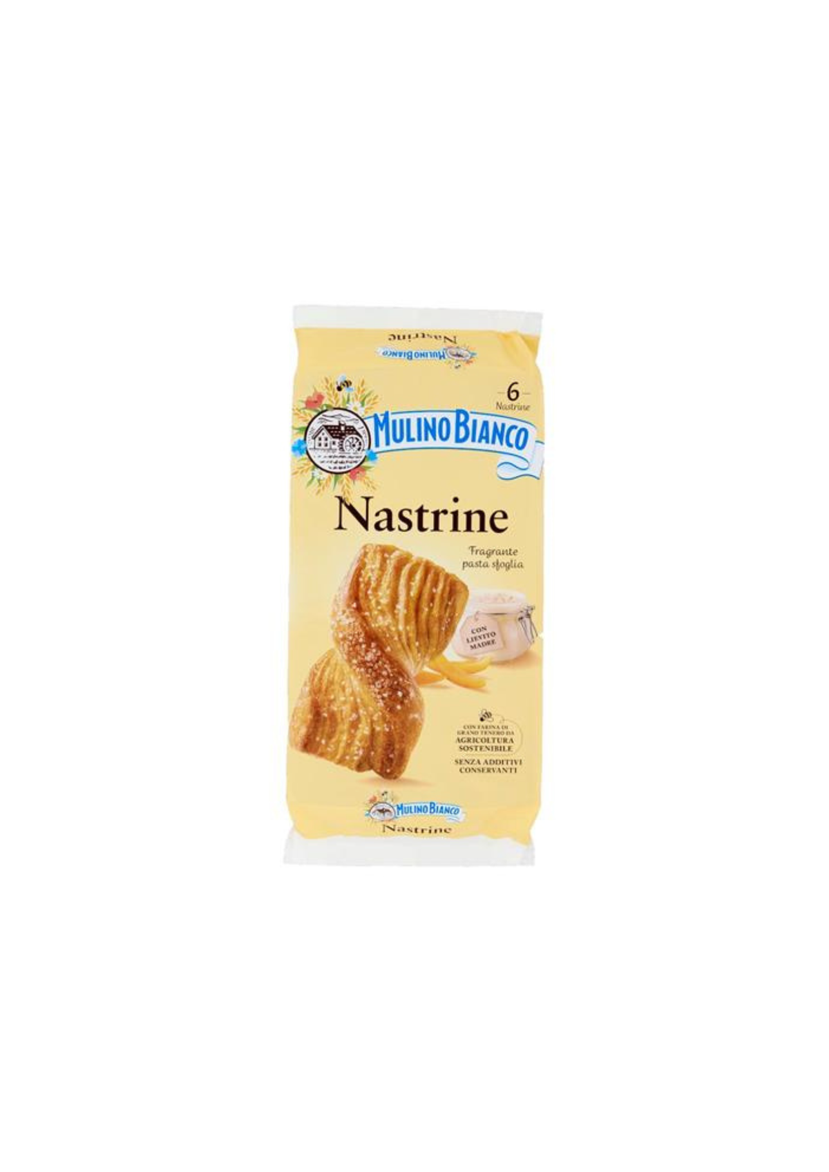 Mulino Bianco – Nastrine mit kandierter Orangenschale (6er-Pack) – italienisch Original – 6 × 40 g