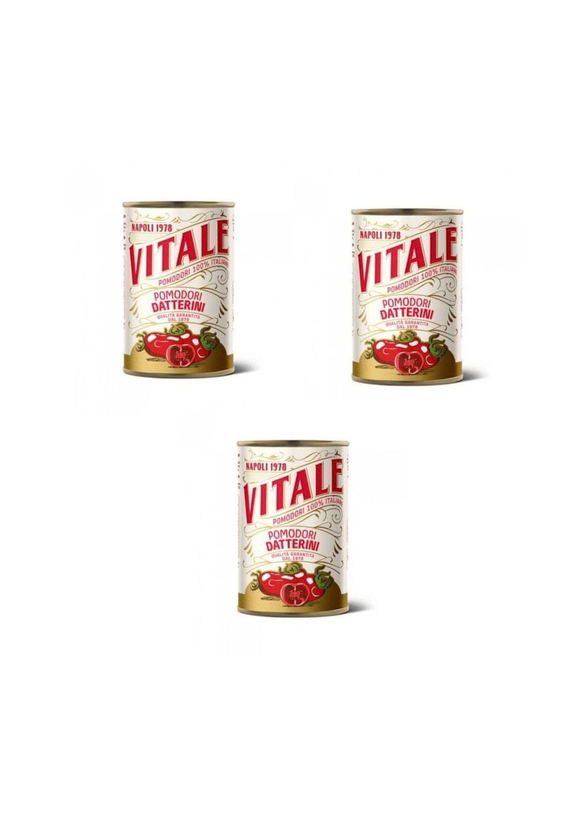 Vitale Ganze Kirschtomaten – italienisch Original – 3er-Pack – 3 × 400 g