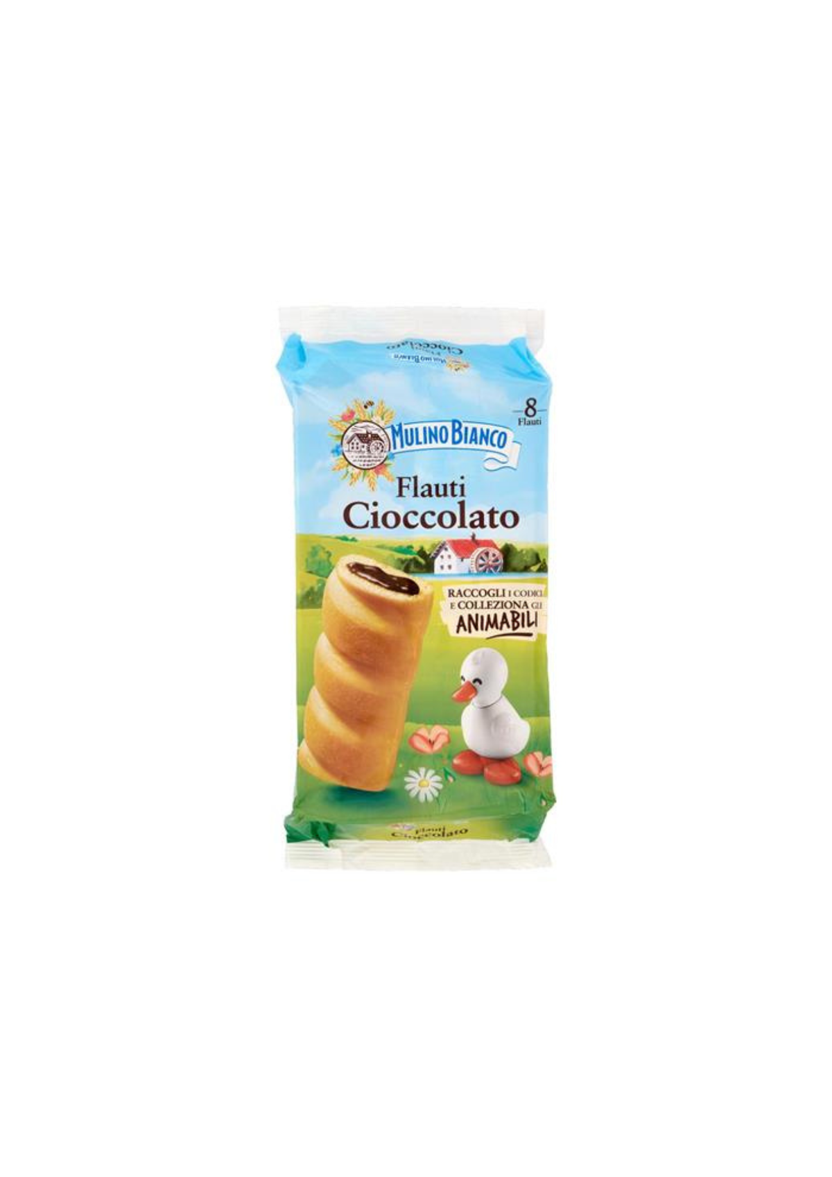 Mulino Bianco – Flauti mit Schokoladencreme (8er-Pack) – italienisch Original – 8 × 35 g
