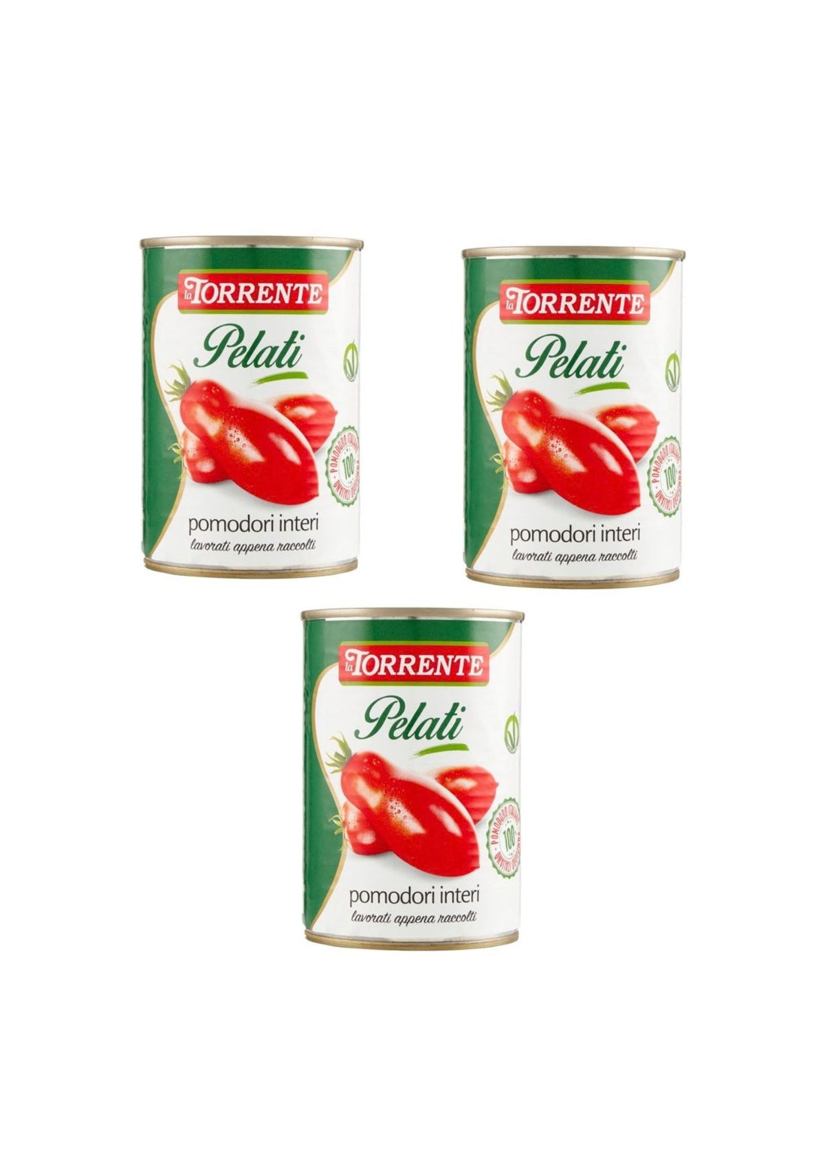 La Torrente Geschälte ganze Tomaten – italienisch Original – 3er-Pack – 3 × 400 g