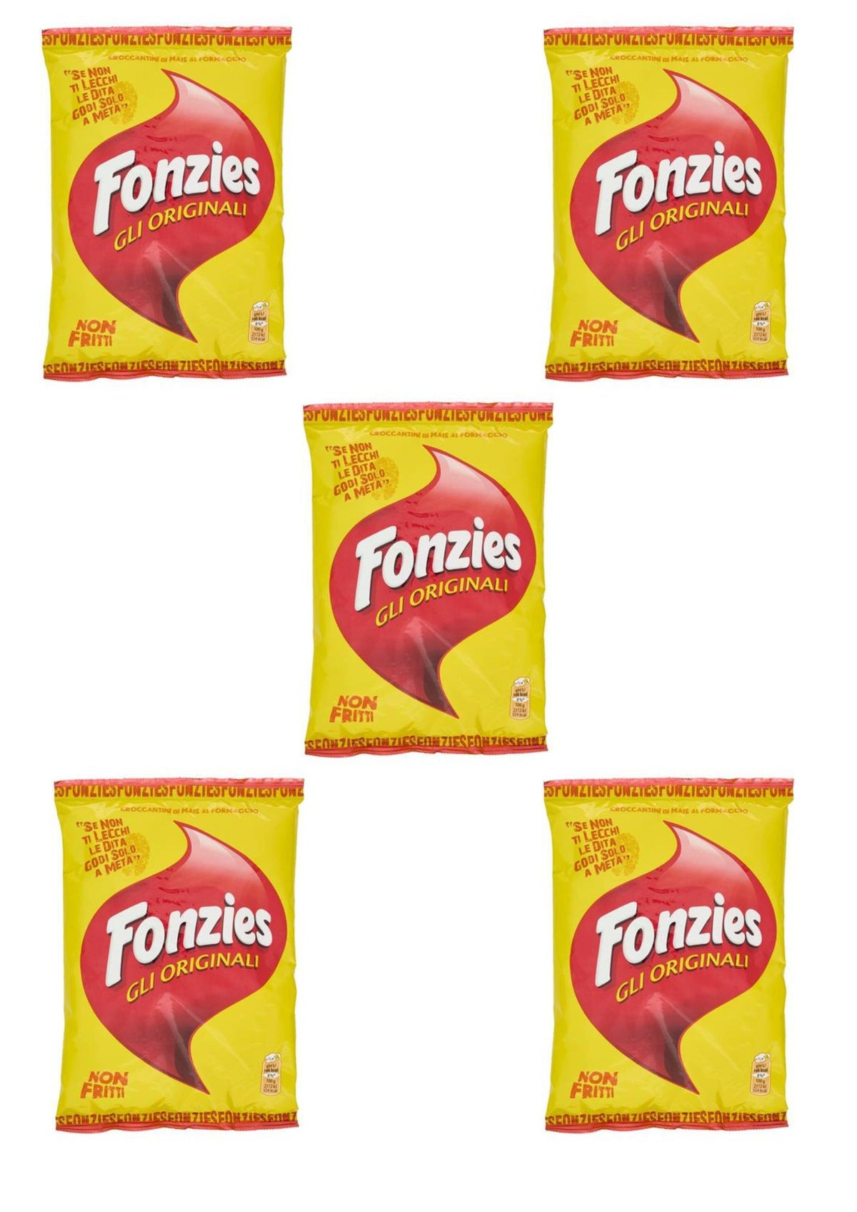 Fonzies Gli Originali – Knusprige Mais-Snacks mit Käsegeschmack (5er-pack) – 5x40 g