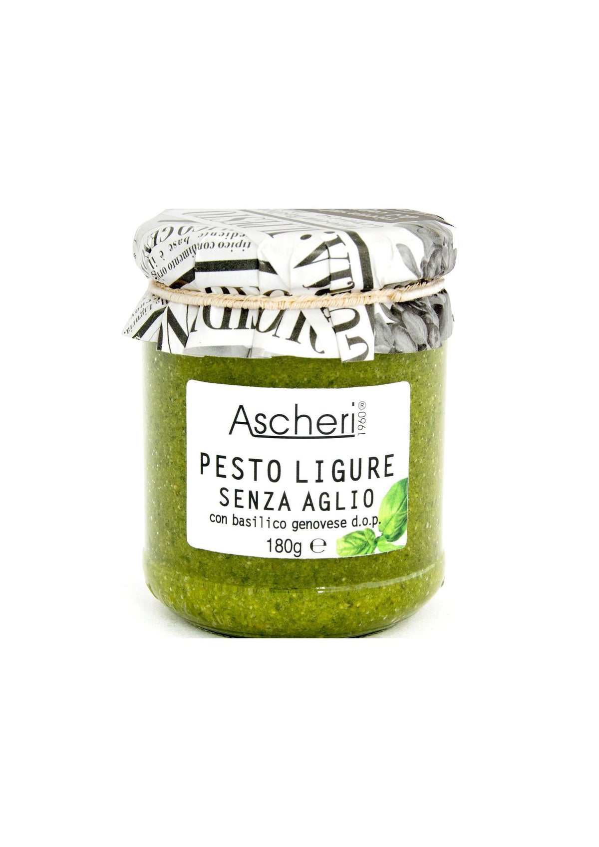 Le Delizie di Ascheri 1960 Genuesisches Basilikum-Pesto ohne Knoblauch – italienisch Original – 180 g