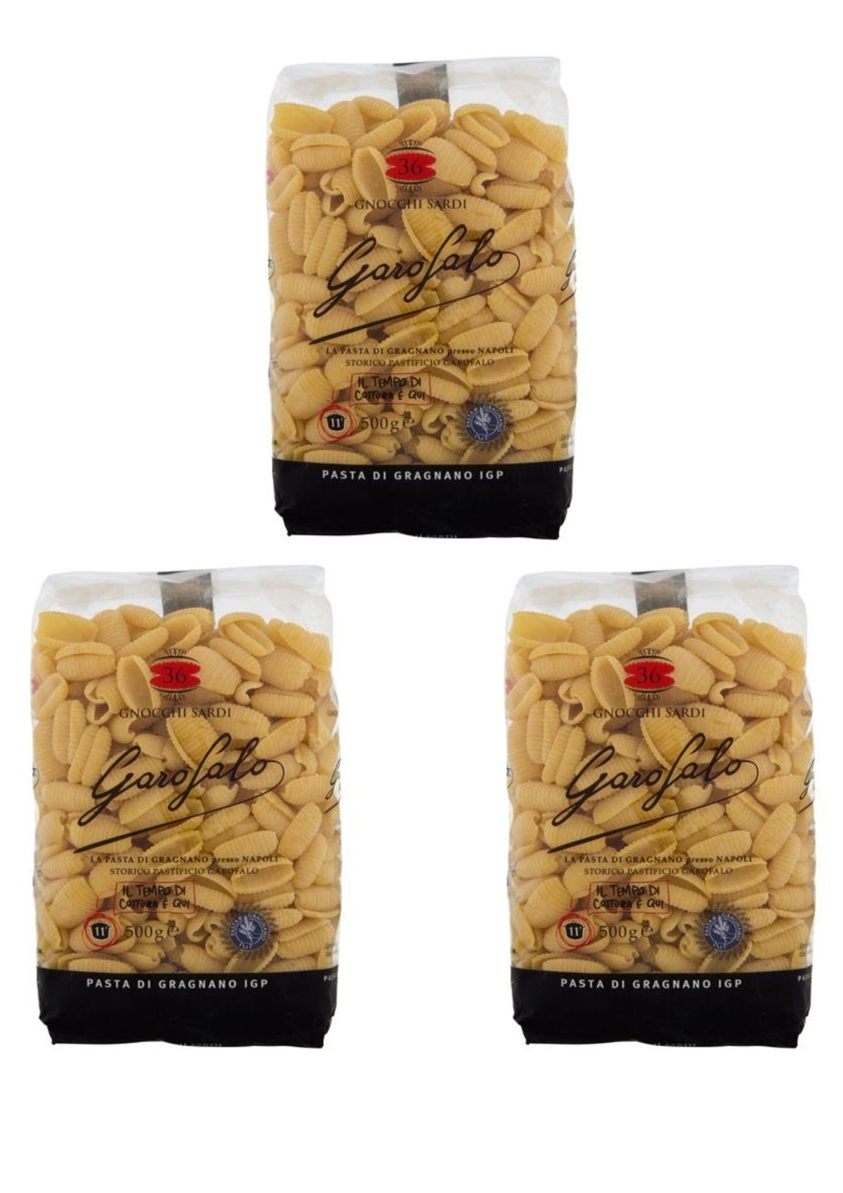 Garofalo Gnocchi Sardi IGP (3er-Pack) – Italienische Pasta aus Gragnano 3x 500g italienisch Original
